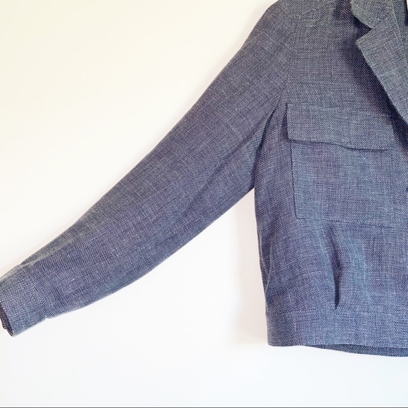 2Pc Lafayette 148 Conall Jacket and Dalton Wide Leg Pants Linen Blend Bluestone - Picture 7 of 16